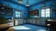 Placeholder: The room is a Kitchen. The walls are Blue yonder. The decorations are Changelingcore themed.