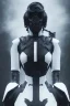 Placeholder: All Black suit Ana de Armas soldier, portrait, ghost mask, wearing high tech mask, white smoke, dark, rage, sorrow, high definition, ultra 8 k, volumetric lighting, blue fire, fog