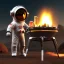 Placeholder: astronaut cooking marshmallows on barbecue from mars unreal engine 5, octan render