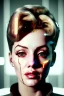 Placeholder: Ultra Realistic image, portrait, blonde woman, sweet Marylin Monroe face, perfect iris, glow eyes, gold makeup, wires attached to head. Cyberpunk style, latex coat, fog, rain, soft color, highly detailed, unreal engine 5, ray tracing, RTX, lumen lighting, ultra detail, volumetric lighting, 3d, finely drawn, high definition, high resolution.