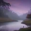 Placeholder: tree river scene twilight dusk peaceful tranquil landscape