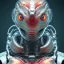 Placeholder: snake Galaxy robotic bloody 3d theeth body details horn metal silver hybrid Gold 8k Powerful portrait eyes glow render details bones horn weapons hyper chains red