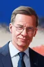 Placeholder: Ulf Kristersson, very evil and laughing, Simon Stålenhag cartoon style