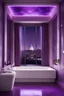 Placeholder: bathroom, purple leds, night, shower, fancy, modern, future, big window overlooking the capitol at the night, cosmos, white, colors, 2070, vibe