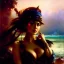 Placeholder: Drawing of beautiful face busty female pirate,Black pearl,sea,ancient leather armor, balanciaga fashion clothe painting by gaston bussiere, greg rutkowski, yoji shinkawa, yoshitaka amano, tsutomu nihei, donato giancola, tim hildebrandt, oil on canvas, cinematic composition, extreme detail,fit full head inside picture,16k