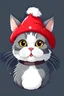 Placeholder: illustration of a cute cat wearing a Santa's hat