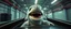 Placeholder: car driving happy 2d fluffy shark orc dog in the style of Escher and Giger and Fallout 4, pinhole cam, airbrush 3d rendering, on tv screen:A five-second cinematic single take in a clean industrial presentation hall.
