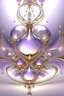 Placeholder: completely in the center of the frame, three-dimensional multi-layered fractal shape of four rotating droplets, high-octane rendering, fantasy, abstraction, bright light from behind, gradient, color pale lilac, silver, light pink, gold, pearls, golden thin curls in the light, front view, aesthetically pleasing, exquisite, elegant, beautiful, professional photo, high resolution 1080px, high quality, high detail, 30mm lens,1/250s, f/2.8, ISO 100, 4k, 6d, Dali style