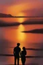 Placeholder: abstract sunset watched by young lovers