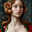 Placeholder: portrait of a beautiful brunette busty woman Sandro Botticelli style