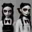 Placeholder: sadece wednesday addams, wednesday addams hair, dark make up, gothic, black dress