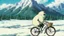 Placeholder: Yeti riding a bicycle, fun, family, award winning, Alberta, rocky mountains