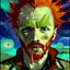 Placeholder: NFT, Red self portrait punk Vincent van Gogh, red spikey mohawk, red leather punk jacket, painted by van Gogh, in the style of beeple and bosslogic, trending on opensea NFT marketplace; minted on Ethereum network with Ethereum cryptocurrency