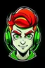 Placeholder: Gaming yuong man with red green hair and bright white eyes avatar logo design