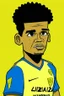 Placeholder: Luis Diaz Colombian soccer player cartoon 2d