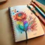 Placeholder: A notebook with color drawings