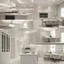 Placeholder: hotel kitchen, modern classic style, white colors, 3d