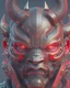 Placeholder: Best quality, masterpiece, ultra high definition,Futuristic, cyberpunk,Oni mask, Comic style