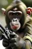 Placeholder: Show me angry monkey, but this monkey has in left hand AK - 47.