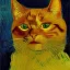 Placeholder: Portrait of a cat by Van Gogh