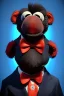 Placeholder: Waist up muppet Portrait, Xi Jinping as muppet doll, black suit and red tie, photo studio, blue background, unreal engine 5, concept art, art station, god lights, ray tracing, RTX, lumen lighting, ultra detail, volumetric lighting, 3d.