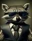 Placeholder: Wearing a suit, domineering, raccoon, wearing sunglasses, full of charm, texture, perfect details,