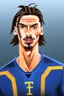 Placeholder: Zlatan Ibrahimovic Swedish soccer player cartoon 2d