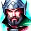 Placeholder: dungeons and dragons, fantasy, dwarf, dark priest, full plate armour, ironclad, dark silvery metal, dark red glow, watercolour, large strokes, distinct face, portrait, head