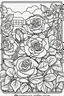 Placeholder: kids coloring page, rose garden, cartoon style, thick lines, low detail, no shading