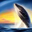 Placeholder: beautiful humpback whale jumping out of turbulent ocean water, stunning, magnificant, sunset sky, 8k resolution, high-quality, fine-detail, detailed matte, illustration, digital art, brian froud, howard lyon, greg rutowski, Life of Pi