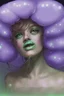 Placeholder: портрет девушки медузы, глаза зеленые сияют, сохранить пропорции глаз