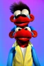 Placeholder: Waist up muppet Portrait, Nicolas maduro us muppet doll, Venezuelan president, tracksuit red blue and yellow, mustache, photo studio, red background, unreal engine 5, concept art, art station, ray tracing, lumen lighting, ultra detail, volumetric lighting, 3d.