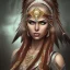 Placeholder: fantasy setting, indian woman, half-hawk haircut