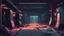 Placeholder: Comic style, desolate dark arcade,no humans