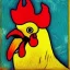 Placeholder: retrato de un gallo con estilo de Vincent van Gogh