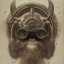 Placeholder: old viking with an axe, steam punk, realistic, made in octane, cinematic, ultra-realistic, extremely detailed octane rendering, 8K, VRAY Super Real ar 2:3, dof photorealistic futuristic 50mm lens hard lighting dark gray tintype photograph, realistic lighting, sepia color