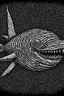 Placeholder: Moth / shark hybrid in the style of "Berserk" manga. B/w.