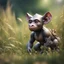 Placeholder: monkey rhino kobold in long grass ,bokeh like f/0.8, tilt-shift lens 8k, high detail, smooth render, down-light, unreal engine