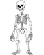 Placeholder: outline art for halloween coloring pages for kids with cartoon cute skeleton , white background, Sketch style, full body, only use outline, clean line art, white background, no shadows and clear and well outlined, coloring page for kids,