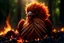 Placeholder: Extremely detailed and intricate scene of a new born phoenix cuddled up resting on a pile of burnt ashes, rays of sunlight shine on the phoenix, in the background is a dense dark forest, settings: f/8 aperture, hyper realistic, 4k