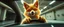 Placeholder: car driving happy neon fluffy orc fox with human hands in the style of Escher and Giger and Fallout 4, pinhole cam, airbrush 3d rendering, on tv screen:A five-second cinematic single take in a clean industrial presentation hall.