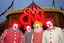 Placeholder: a group of clowns in front of the circus with a CNN logo