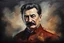 Placeholder: Stalin . oil painting style with dark ilumination and renascense style