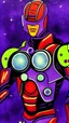 Placeholder: cyborg man, super ,nion ,purple, extremely beautiful art, cosmic, highly creative, rich colors, amazing details