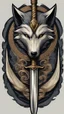 Placeholder: Small dagger with an ivory hilt carved with a wolfs head, hyperrealistic dark fantasy