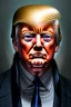Placeholder: Portrait of Donald trump, realistic cyborg face, metal showing under skin, red eyes