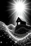 Placeholder: bright abstract particles waves length house music black and white