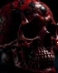 Placeholder: black skull with crushed inside really darkred fleshy stomach filled with digestive juices in eyes, intricate, 8k, macro photography ,