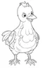 Placeholder: outline art for Chick (Chicken) coloring pages with sitch, white background, Sketch style, full body, only use outline, toddlers style, clean line art, white background, no shadows and clear and well outlined.