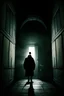 Placeholder: man in dark hall